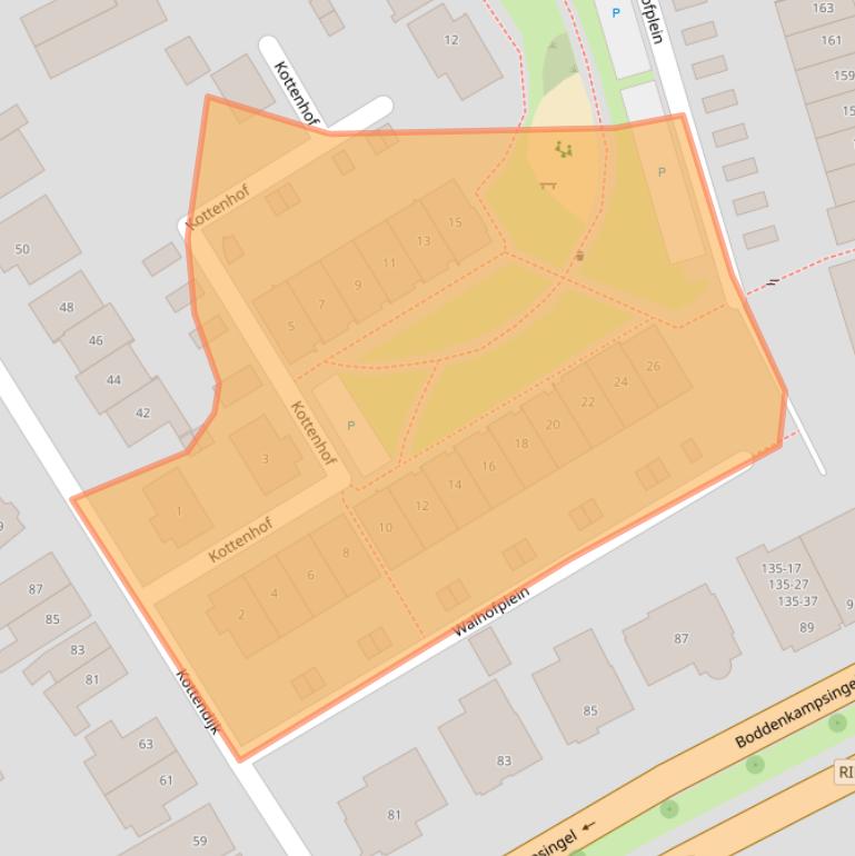 Kaart van postcodegebied 7522RB.