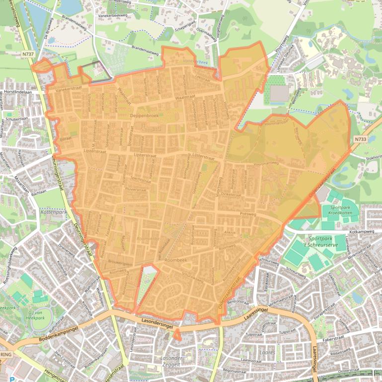 Kaart van postcodegebied 7523.