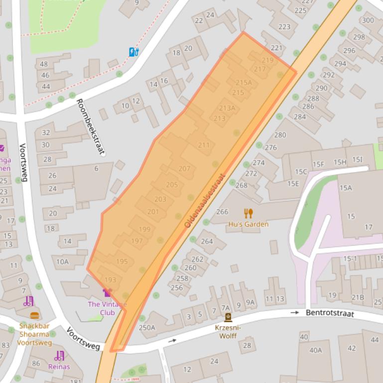 Kaart van postcodegebied 7523AB.