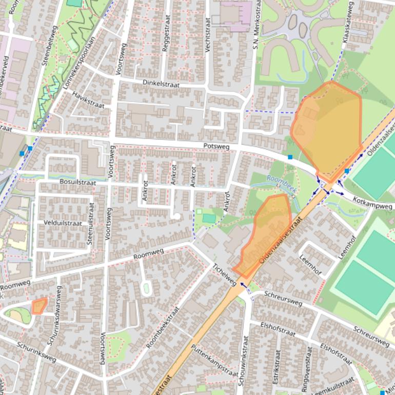 Kaart van postcodegebied 7523AD.