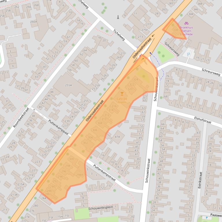 Kaart van postcodegebied 7523AH.