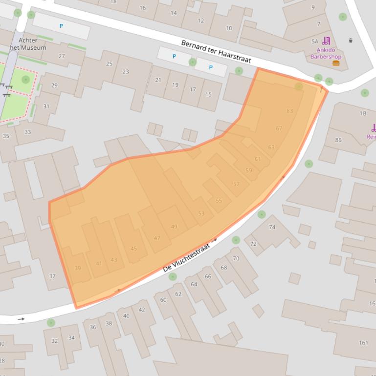 Kaart van postcodegebied 7523BG.