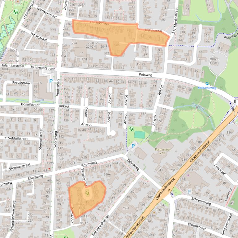 Kaart van postcodegebied 7523BZ.