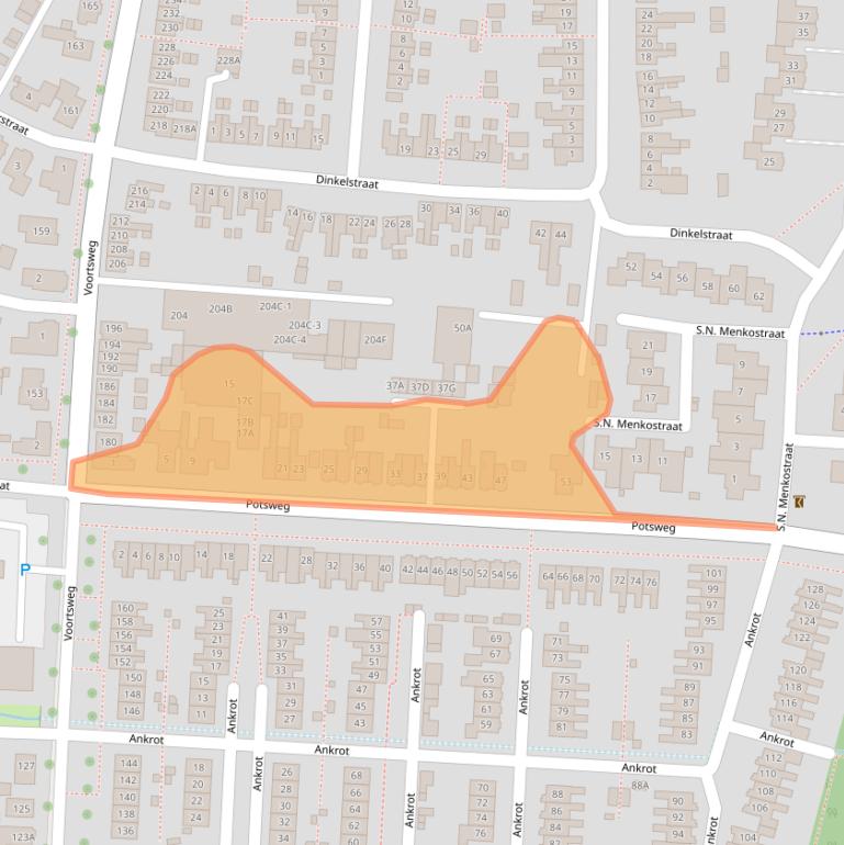 Kaart van postcodegebied 7523CA.
