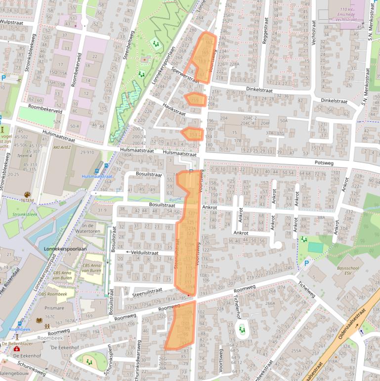 Kaart van postcodegebied 7523CD.