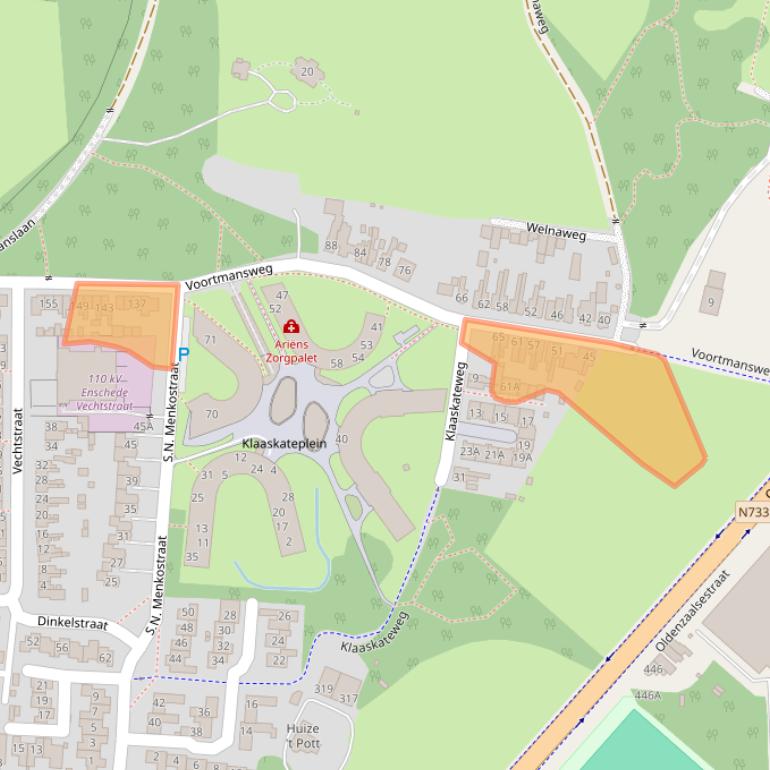 Kaart van postcodegebied 7523CW.