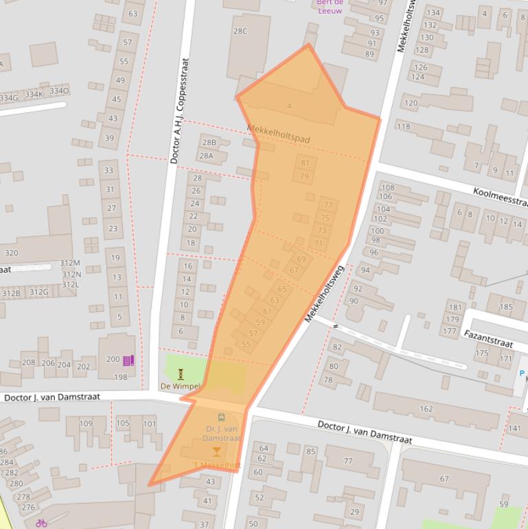 Kaart van postcodegebied 7523DC.