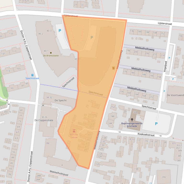 Kaart van postcodegebied 7523DD.