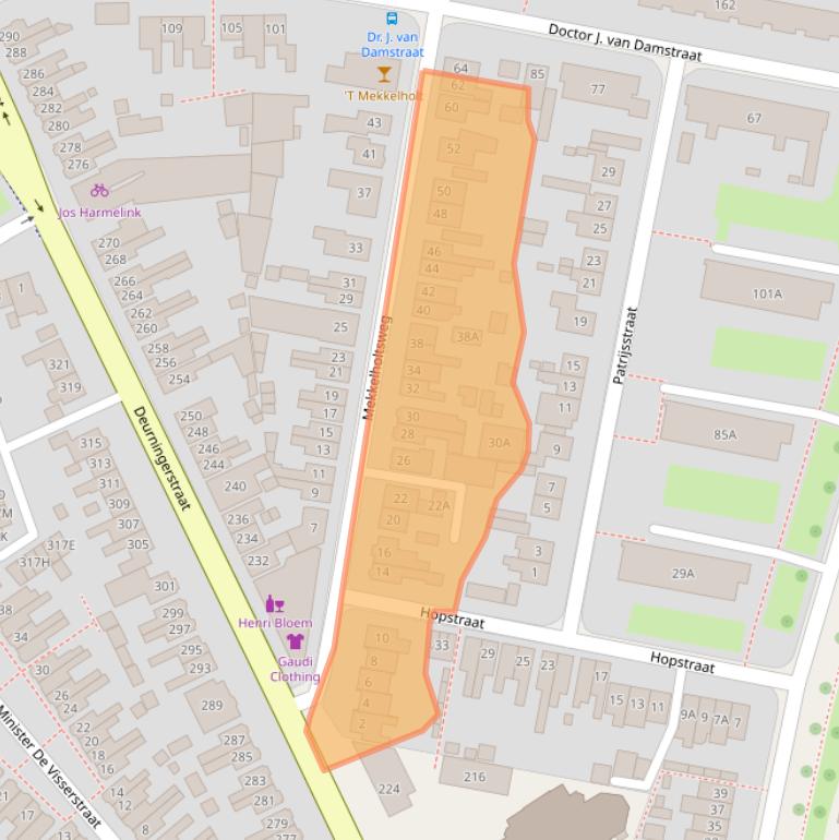 Kaart van postcodegebied 7523DE.