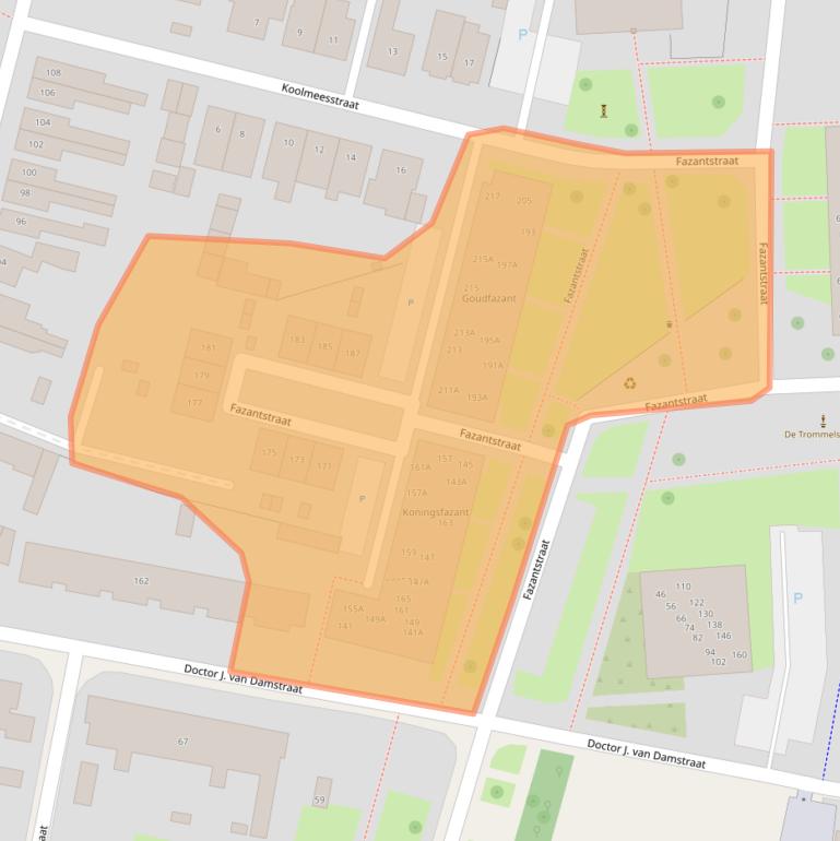 Kaart van postcodegebied 7523DP.