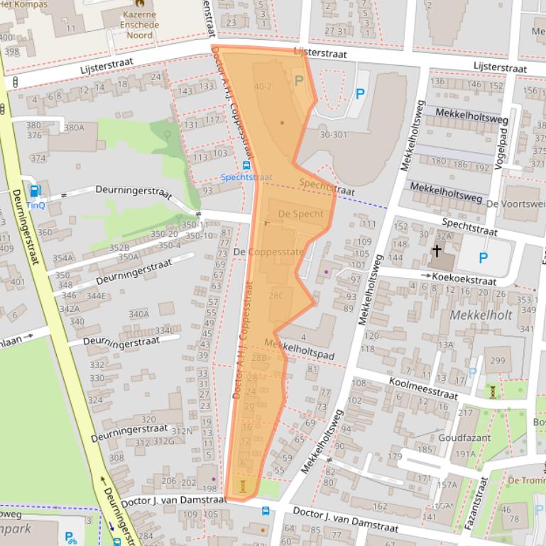 Kaart van postcodegebied 7523EN.