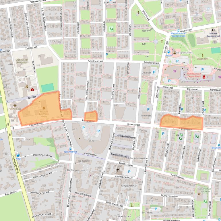 Kaart van postcodegebied 7523ER.