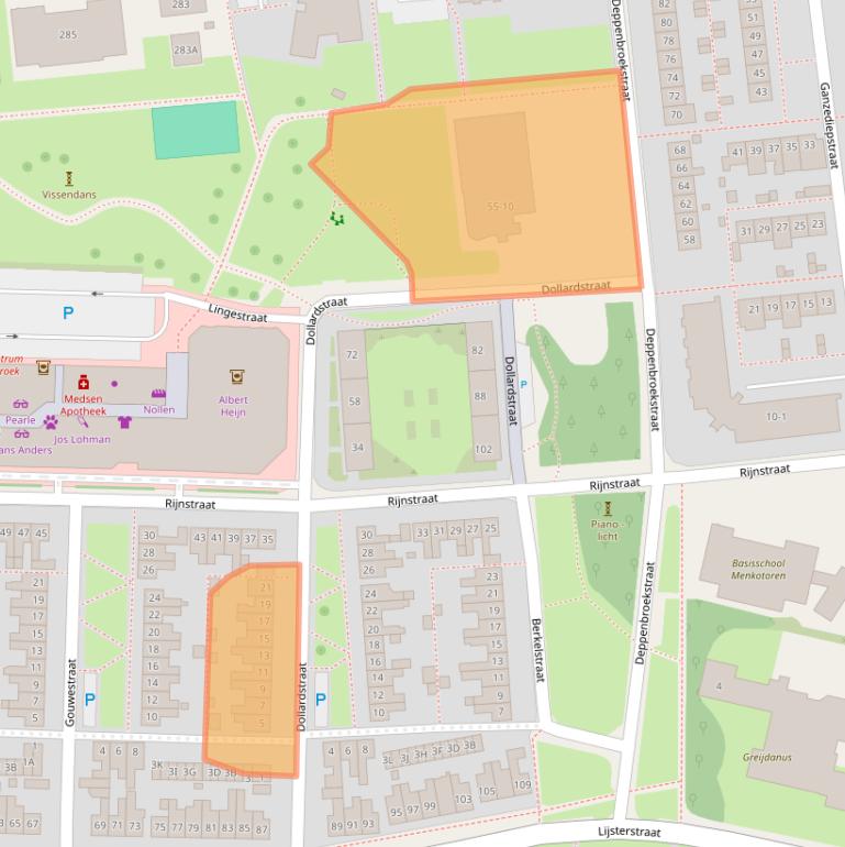 Kaart van postcodegebied 7523GN.