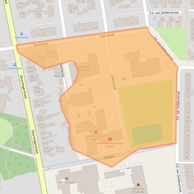 Kaart van postcodegebied 7523HC.