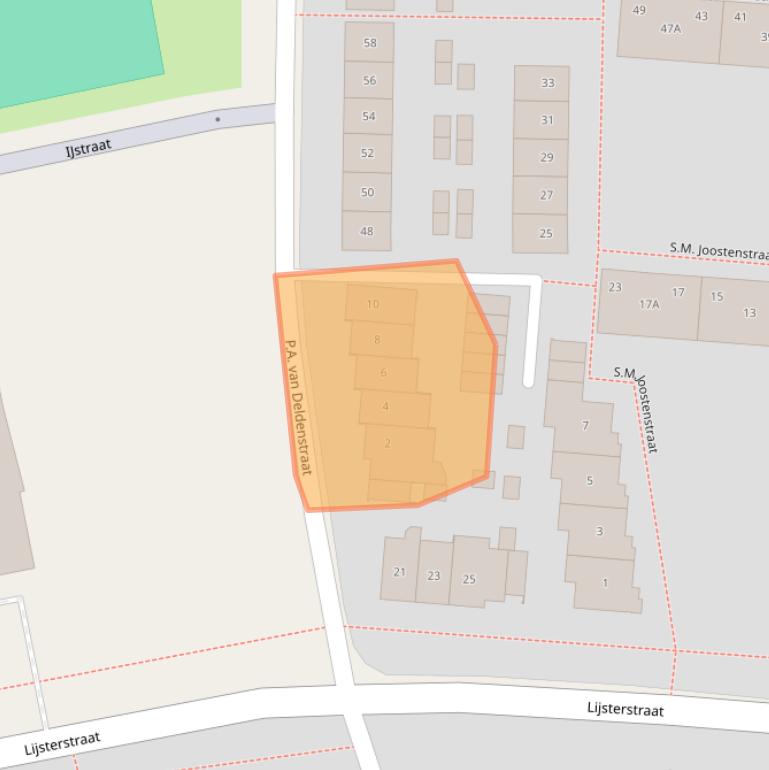 Kaart van postcodegebied 7523HE.