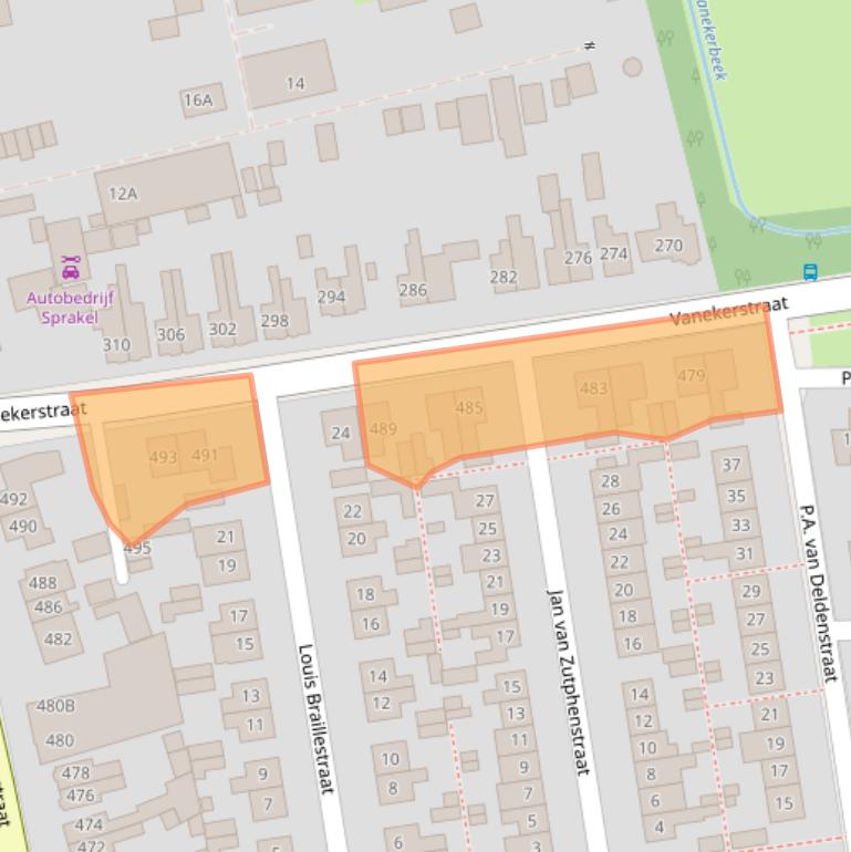 Kaart van postcodegebied 7523HS.