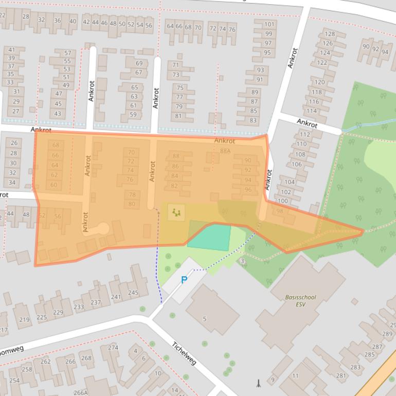 Kaart van postcodegebied 7523LE.