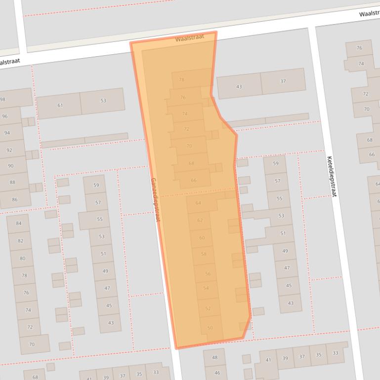 Kaart van postcodegebied 7523PJ.