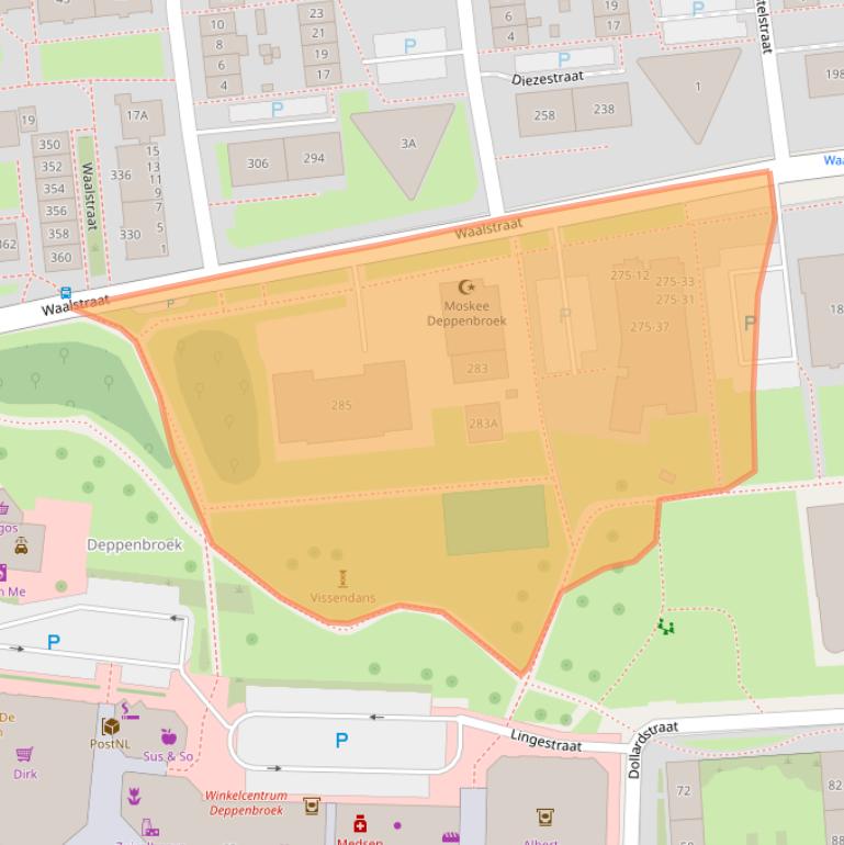 Kaart van postcodegebied 7523RH.