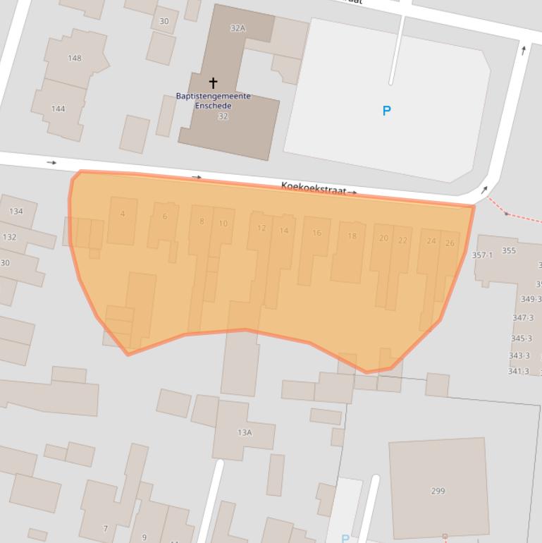 Kaart van postcodegebied 7523WZ.