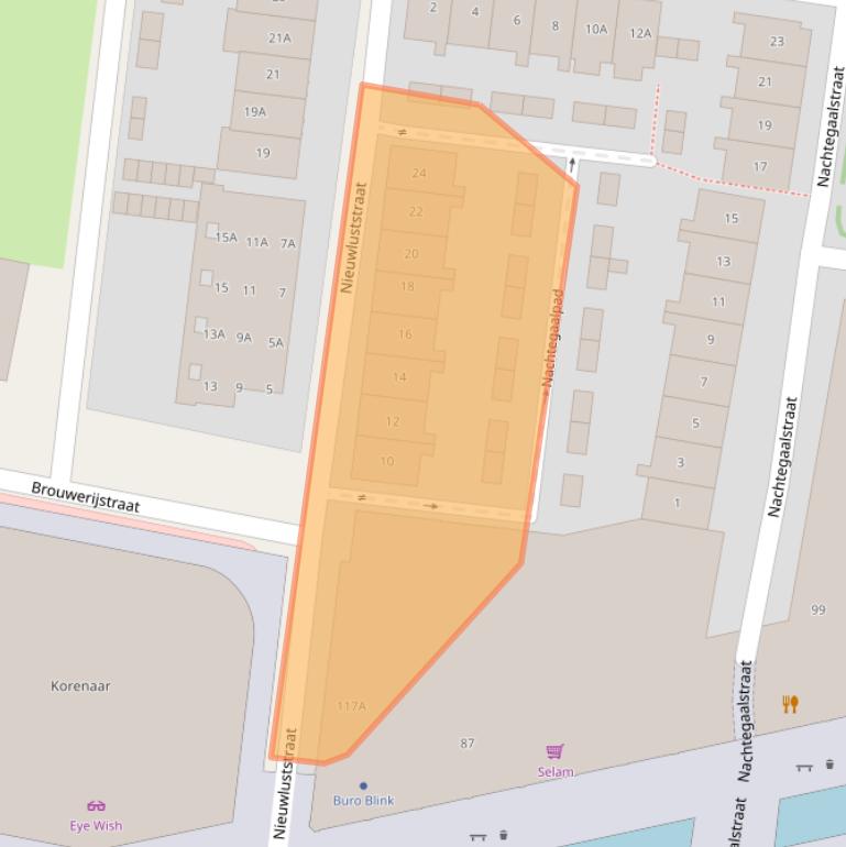 Kaart van postcodegebied 7523XB.