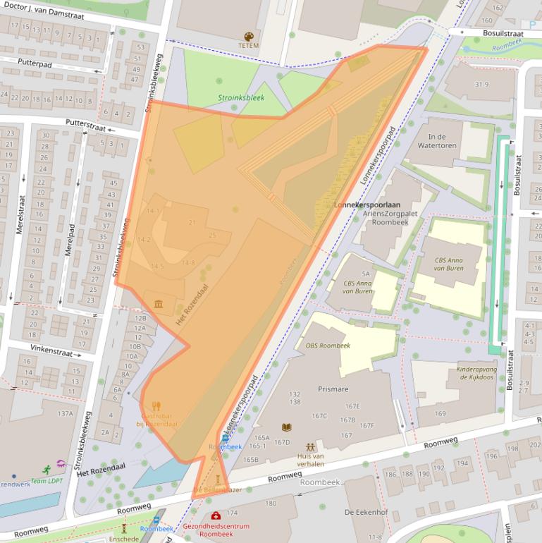 Kaart van postcodegebied 7523XG.