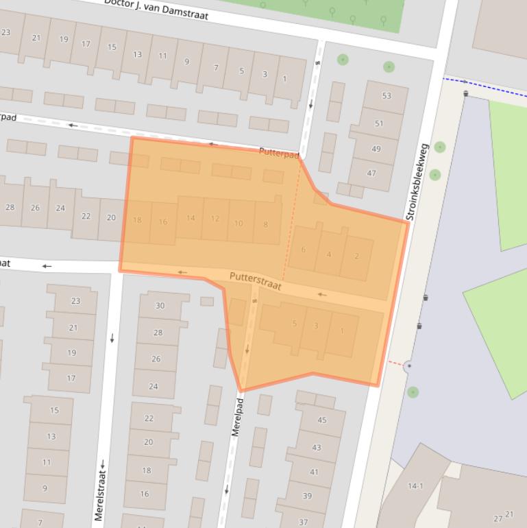Kaart van postcodegebied 7523ZM.