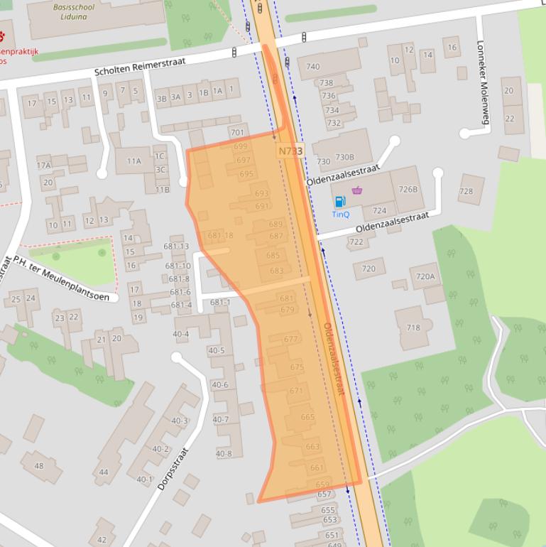 Kaart van postcodegebied 7524AC.