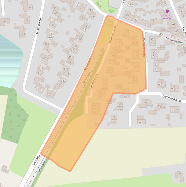 Kaart van postcodegebied 7524CM.