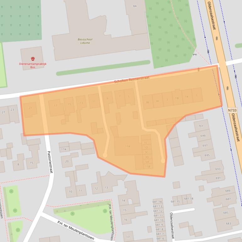 Kaart van postcodegebied 7524CP.