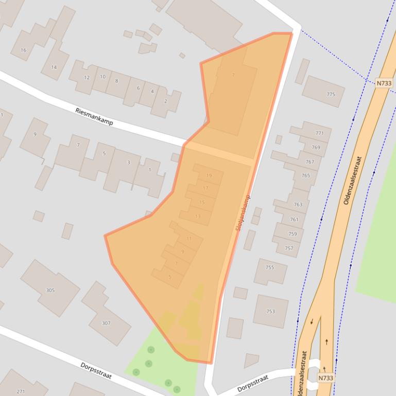 Kaart van postcodegebied 7524EC.