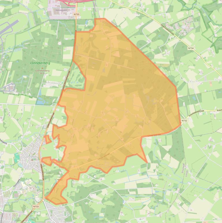 Kaart van postcodegebied 7525.