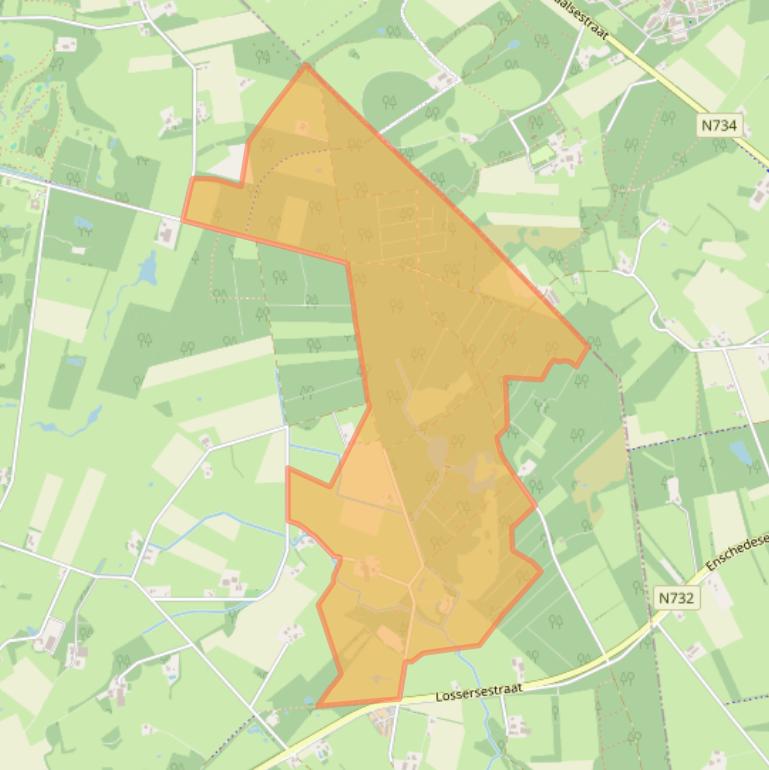 Kaart van postcodegebied 7525PP.