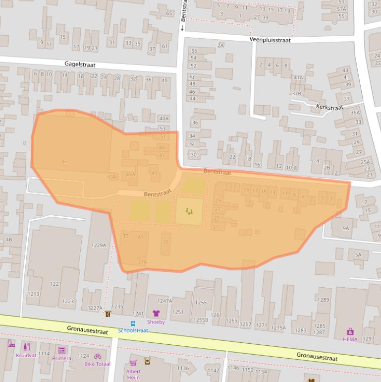 Kaart van postcodegebied 7532BA.