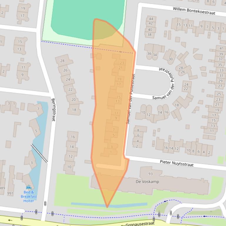 Kaart van postcodegebied 7532CA.