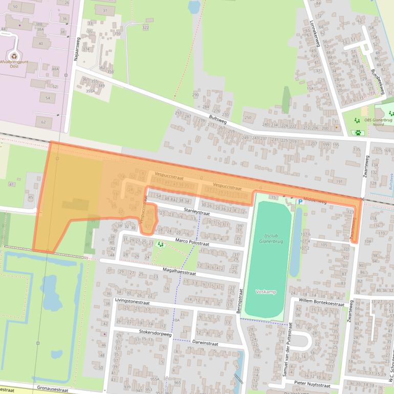 Kaart van postcodegebied 7532CN.
