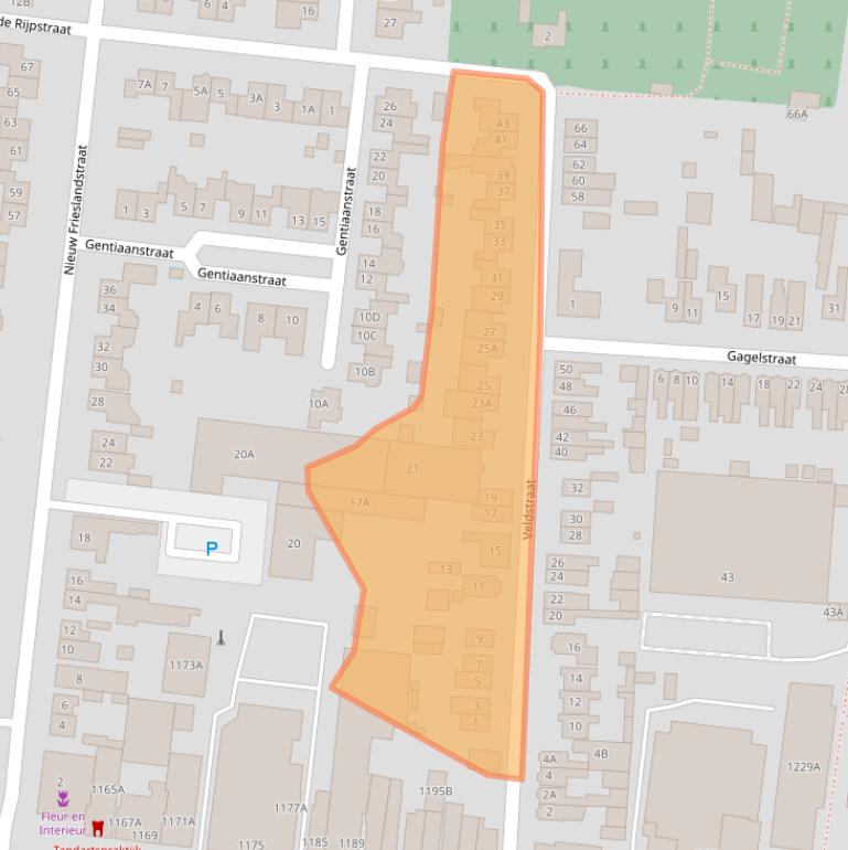 Kaart van postcodegebied 7532ZE.