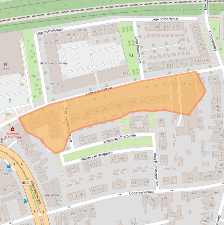 Kaart van postcodegebied 7533AT.