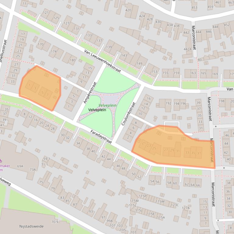 Kaart van postcodegebied 7533ZA.