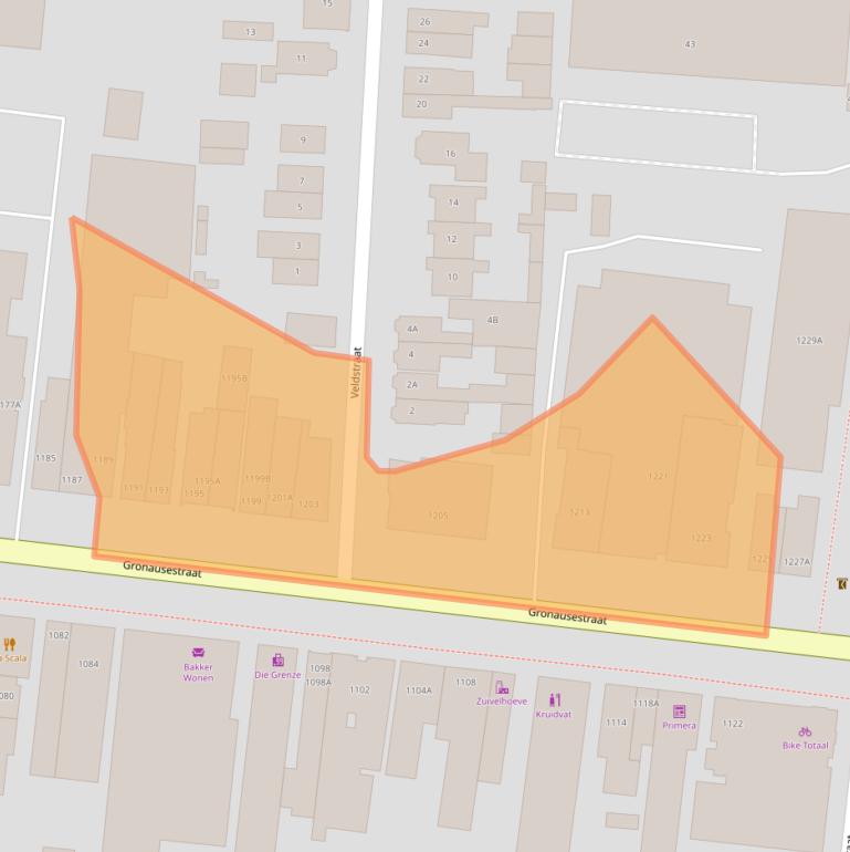 Kaart van postcodegebied 7534AH.