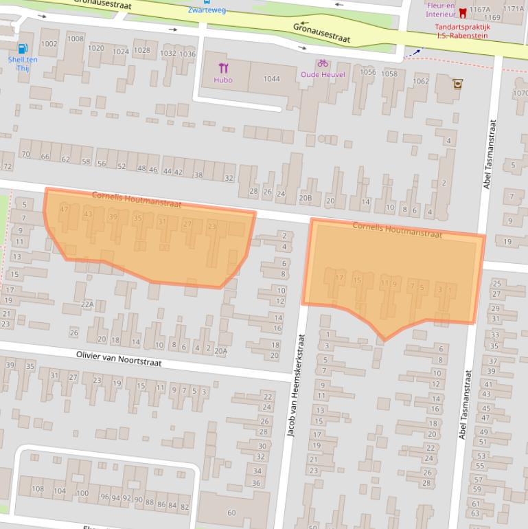 Kaart van postcodegebied 7534BL.