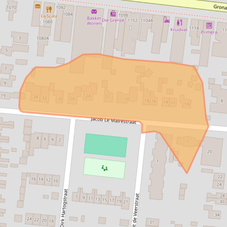 Kaart van postcodegebied 7534BV.