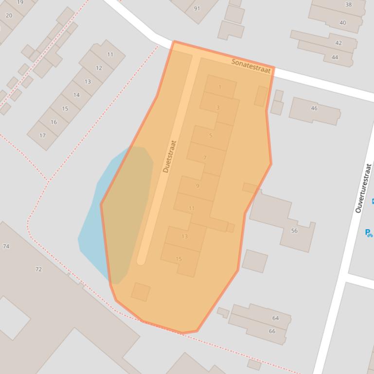 Kaart van postcodegebied 7534XS.