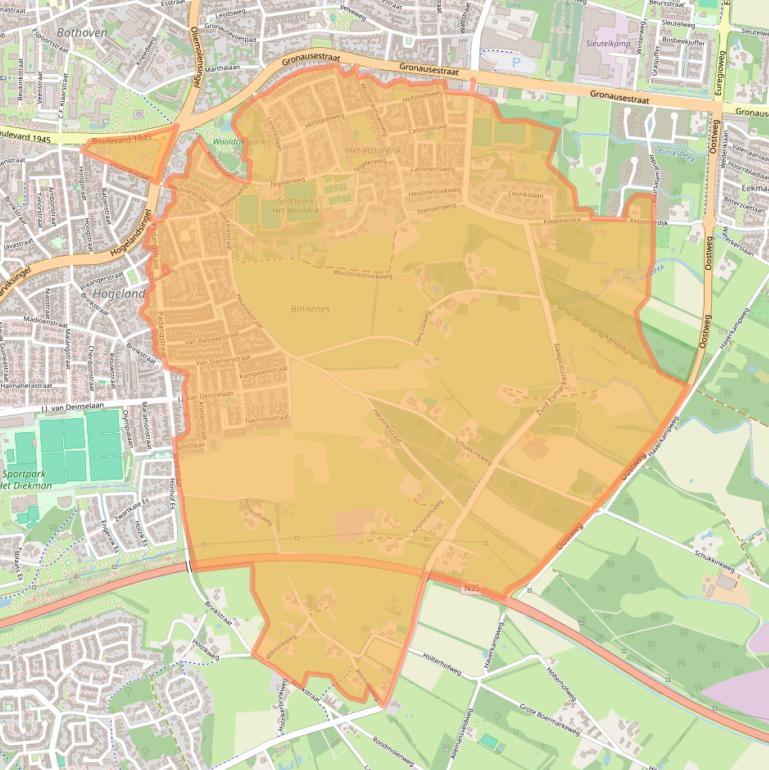Kaart van postcodegebied 7535.