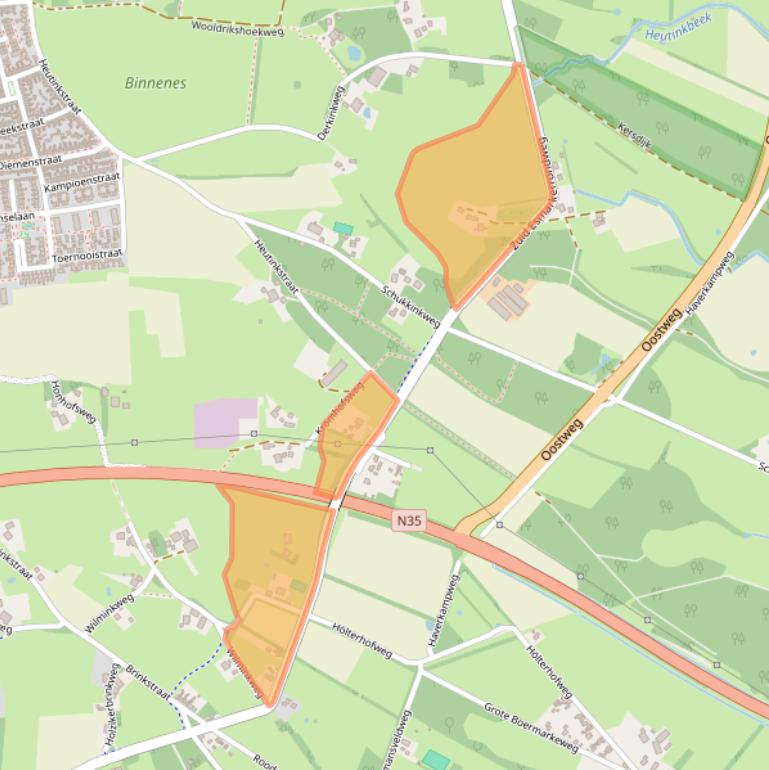 Kaart van postcodegebied 7535DW.