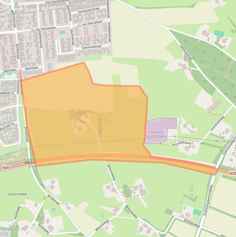Kaart van postcodegebied 7535PJ.