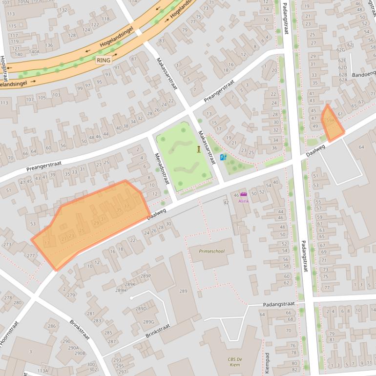 Kaart van postcodegebied 7541AM.