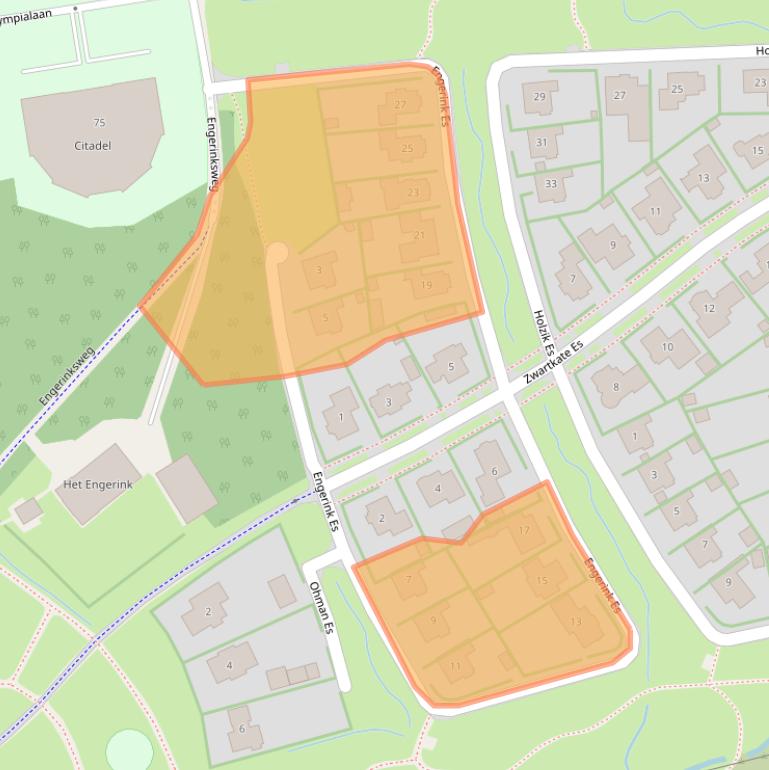 Kaart van postcodegebied 7541CE.