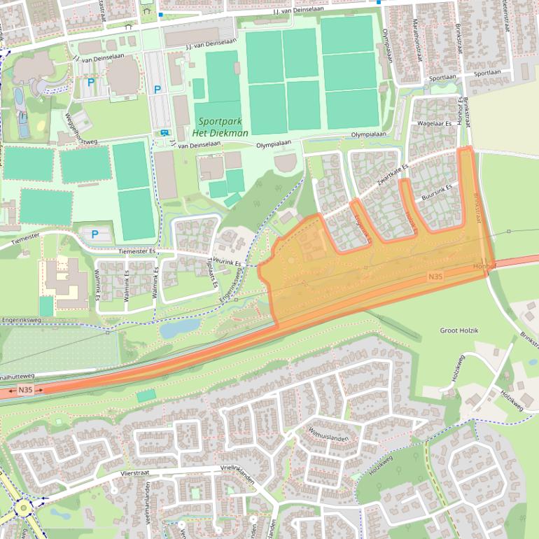 Kaart van postcodegebied 7541CG.