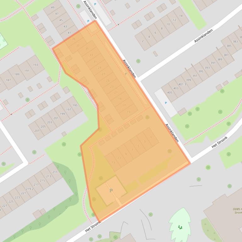 Kaart van postcodegebied 7542BA.